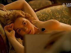Affascinante e accattivante l'attrice Kate Winslet in alcune scene letto