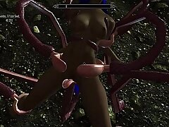 Bir porno oyunda tentacles ile seks