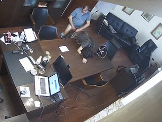 Russischer Waiter verdammter Sekretärin im Büro Spycam Voyeur