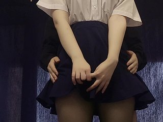 Room A Retrogressive JAPANESE SCHOOLGIRL AFTER Analyse AND MASTURBATE Their way PUSSY
