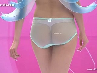 Modello cinese nello spettacolo di underwear seducente