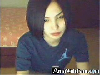 Luscious Korean girl, sweltering on webcam